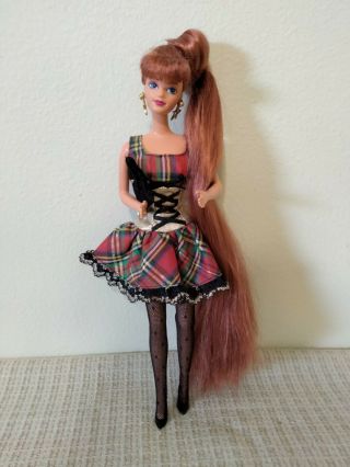 Jewel Hair Mermaid Midge Barbie With Fashion Avenue Red Plaid Complete Outfit