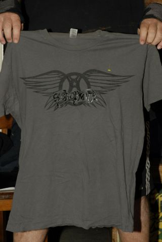 Aerosmith Black On Gray T Shirt Xl Steven Tyler Joe Perry Boston