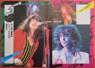 Aerosmith Steven Tyler Led Zeppelin Jimmy Page 1980 Clipping Japan Ml 5m 3page