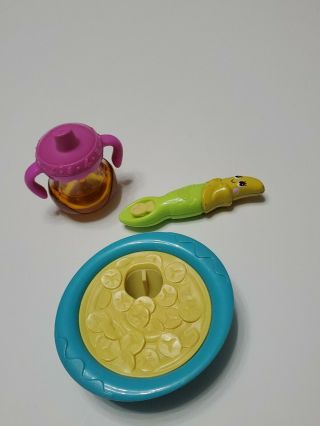 Baby Alive Doll All Gone With Banana Bowl Spoon & Disappearing Apple Juice Cup