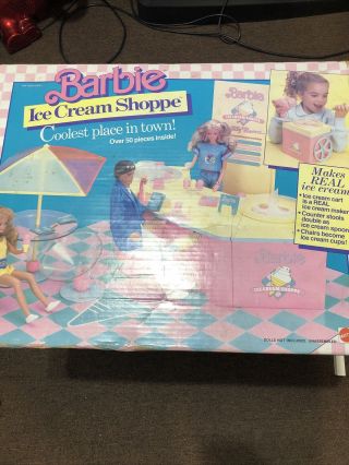 Vintage 1987 Mattel Barbie Ice Cream Shoppe 98 Complete And Accessorie