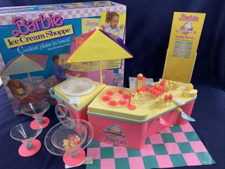 Mattel Barbie Ice Cream Shoppe Playset 1987 Vintage Barbie Doll Near Complete