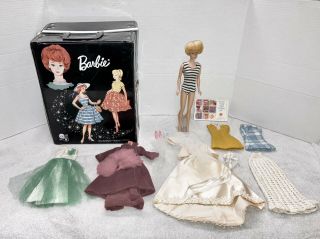 Vintage 1962 Mattel Barbie Friend Midge Strawberry Blonde Bubble Cut & Clothes