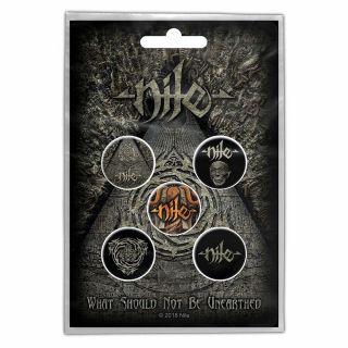 Nile What Should Not Be Unearthed: Button Pin Badges 5 - Badge Pack Official Merch