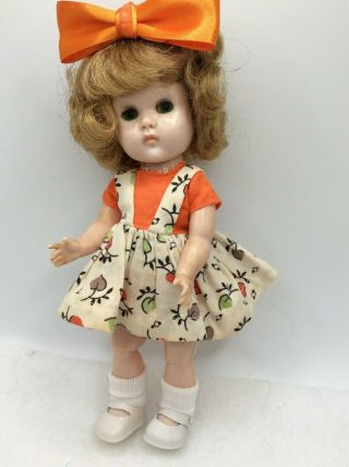 Vintage Ginny Doll With Freckles,  Green Eyes,  Vogue Dress