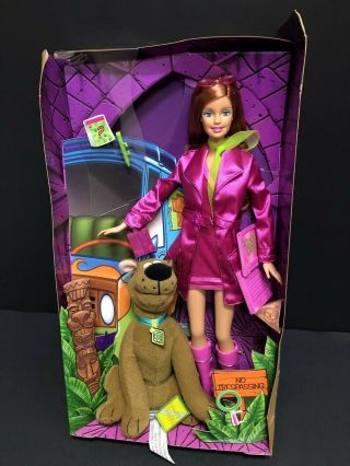 2002 Scooby Doo Barbie As Daphne Barbie Doll Red Hair Dog Plush Mattel