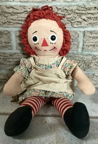 Vintage Knickerbocker Raggedy Ann Doll With I Love You Heart Under Clothing