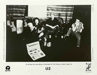 1993 U2 Zooropa Album Recording 8x10 Glossy Photo Promo Bono The Edge Adam Larry