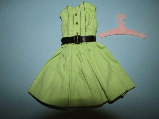 Vintage Tammy Doll Green Shirtwaist Dress W/ Black Belt 9241 - 1 Vgc 1960’s