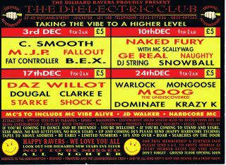 DIE HARD Rave Flyer Flyers 3/12/93 A5 The Dielectric Club Leicester Fallout MJP 2