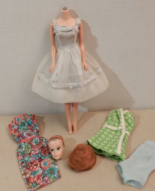 Vintage Miss Barbie Doll Sleep Eyes Wig Dress (movie Date,  Art Show)