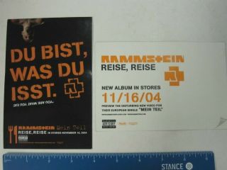 Rammstein 2004 Reise,  Promo Sticker Postcard Flawless Old Stock