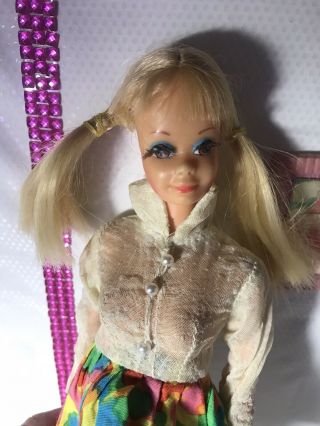 Vintage Francie 1966 Mattel Barbie Pj Doll Japan Blond,  Brown Eyes,  Dress,  Shoes