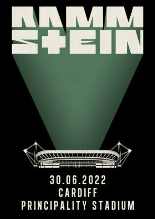 2022 Rammstein Cardiff Principality Stadium Tour Adv Promo Sheet A4 Mini Poster
