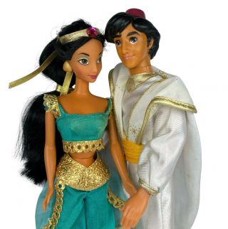 Disney Aladdin & Jasmine Barbie Dolls Vintage 90 