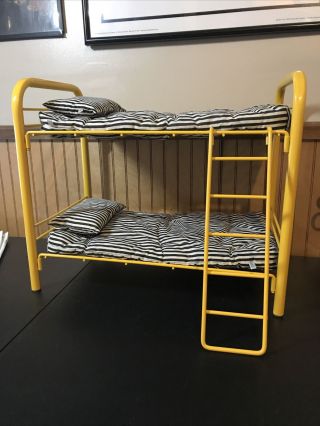 American Girl Yellow Bunk Beds With Mattress And Pillows Ladder,  1997 Retired