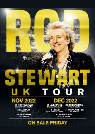 2022 Rod Stewart Uk Tour Live Concert Dates Promo Sheet A4 Mini Poster
