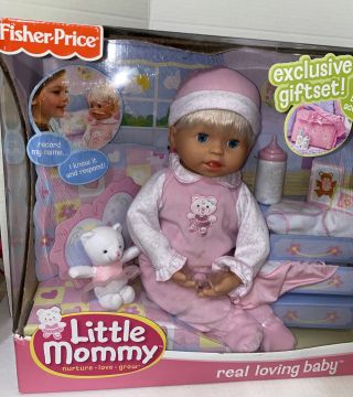 Little Mommy Real Loving Baby Doll Gift Set with Diaper Bag Fisher Price RARE 3