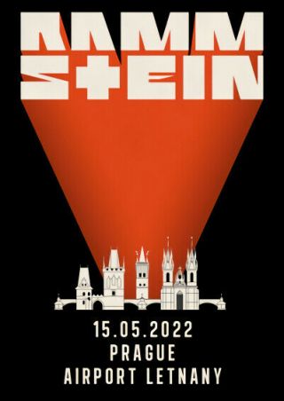 2022 Rammstein Prague Airport Letnany Stadium Tour Promo Sheet A4 Mini Poster
