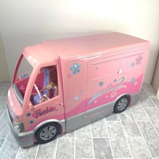 2006 Mattel Barbie Hot Tub Party Bus Pink Camper Van Lights And Sounds Mattel