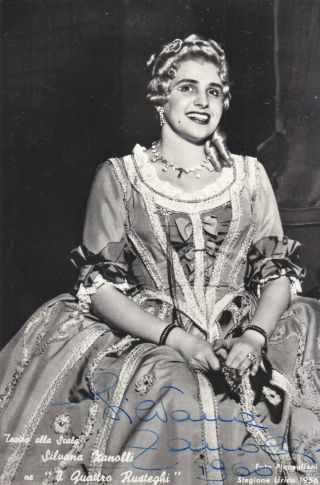 Autographed Photo Of Opera Singer Silvana Zanolli Soprano In I Quattro Rusteghi