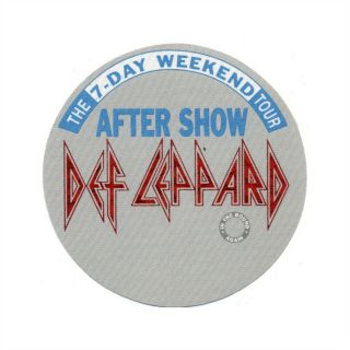 Def Leppard 1992 Adrenalize Concert Tour Aftershow Foil Backstage Pass