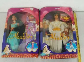 Vintage 1992 Mattel Disney Aladdin & Jasmin Barbie Dolls Iob Nib