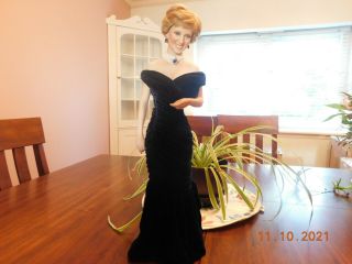 Ashton Drake Princess Diana Of Wales Porcelain 19 Inch Doll In Midnight Gown