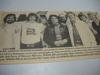 Johnny Rodriguez Tom T.  Hall W/ Wwok - Am Radio Staff 1973 Music Biz Promo Pic/txt