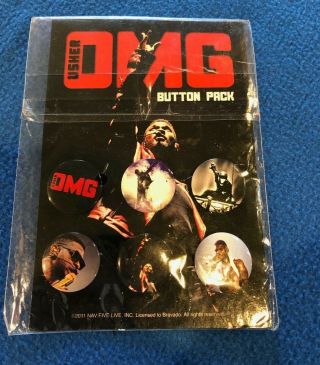 Usher Omg Tour Button Pack 2011 Souvenir Concert Buttons Nav Five Live Bravado