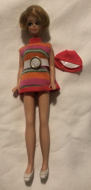Vintage 1970 Topper Dawn Doll Friend Jessica W/ Outfit Shoes Hat