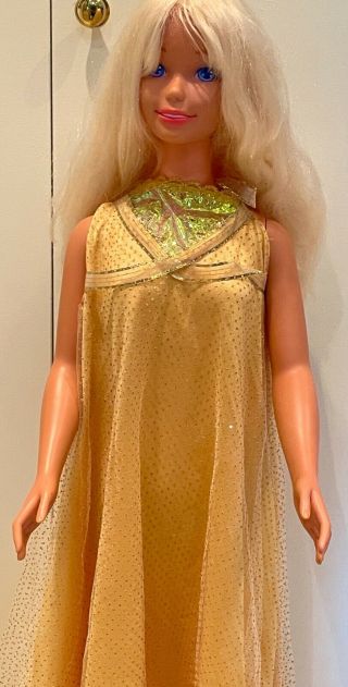 Mattel 1992 My Size Angel Barbie Peach Gown/dress Princess