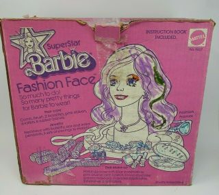 Vintage 1976 Superstar Barbie Fashion Face Beauty Center Makeup Jewelry