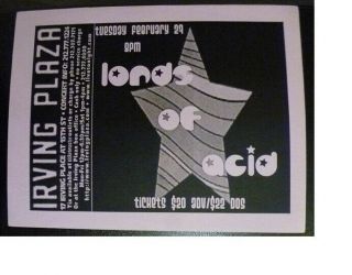 Lords Of Acid 1996 Irving Plaza Nyc Concert Handbill