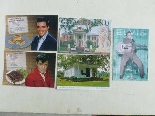 Group Of 5 Diff.  Vintage Elvis Presley Graceland Memphis Tenn.  Post Cards