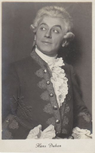 Opera Singer Photo/postcard Of Hans Duhan Baritone In Le Nozze Di Figaro