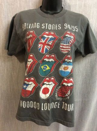 The Rolling Stones T Shirt 94/95 Voodoo Lounge 9 Tongues Mick Jagger Rock N Roll