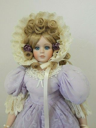Emma 18 " Lady Anne 1992 Bisque/porcelain Doll W/cloth Body,  By Margaret Anne