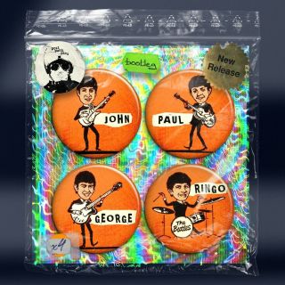 The Beatles 3 - Lennon Mccartney Ringo Starr George Harrison Badge Button Pin X4