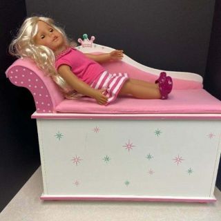 Royal Storage Toy Box And 18 " Doll " Fits American Girl Dolls " Wooden 20 " X9 " X15 "