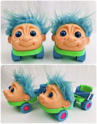 Vintage Troll Doll Trollerskate Roller Skates 1992 Adjustable Blue Hair Sh