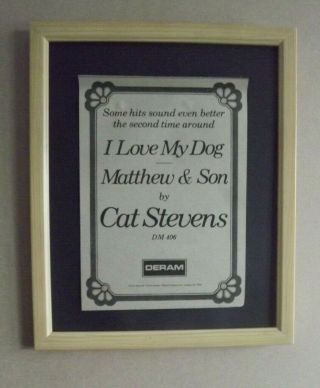 Cat Stevens - I Love My Dog/matthew & Son Uk Press Advert 1973