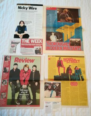 Manic Street Preachers Uk Press Cuttings Clippings 1990s - 2010s Package 4 (of 6)