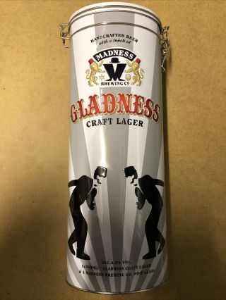 Madness Gladness Craft Lager Tin Pint Glass - Empty Bottle - Ska / Two Tone