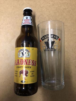 Madness Gladness Craft Lager Tin Pint Glass - Empty Bottle - Ska / Two Tone 3