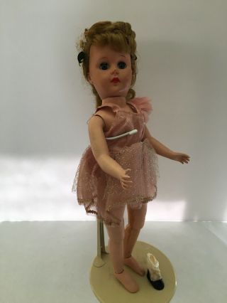 Vintage Effanbee Ballerina W/ Clothes Hard Plastic Walker Doll 19 " Jointed Legs