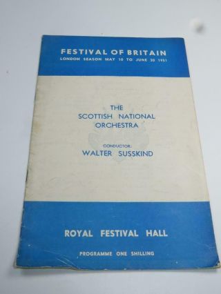 Vintage Programme Festival Of Britain Scottish National Orchestra 1951