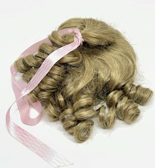 Real Human Hair Size 12” Ringlet Curls Dark Blonde Doll Wig