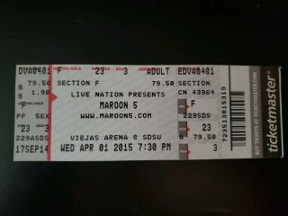 Maroon 5 Concert Ticket