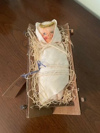 Annalee Doll Christmas Nativity Baby Jesus In Manger With Tag Pre Owned